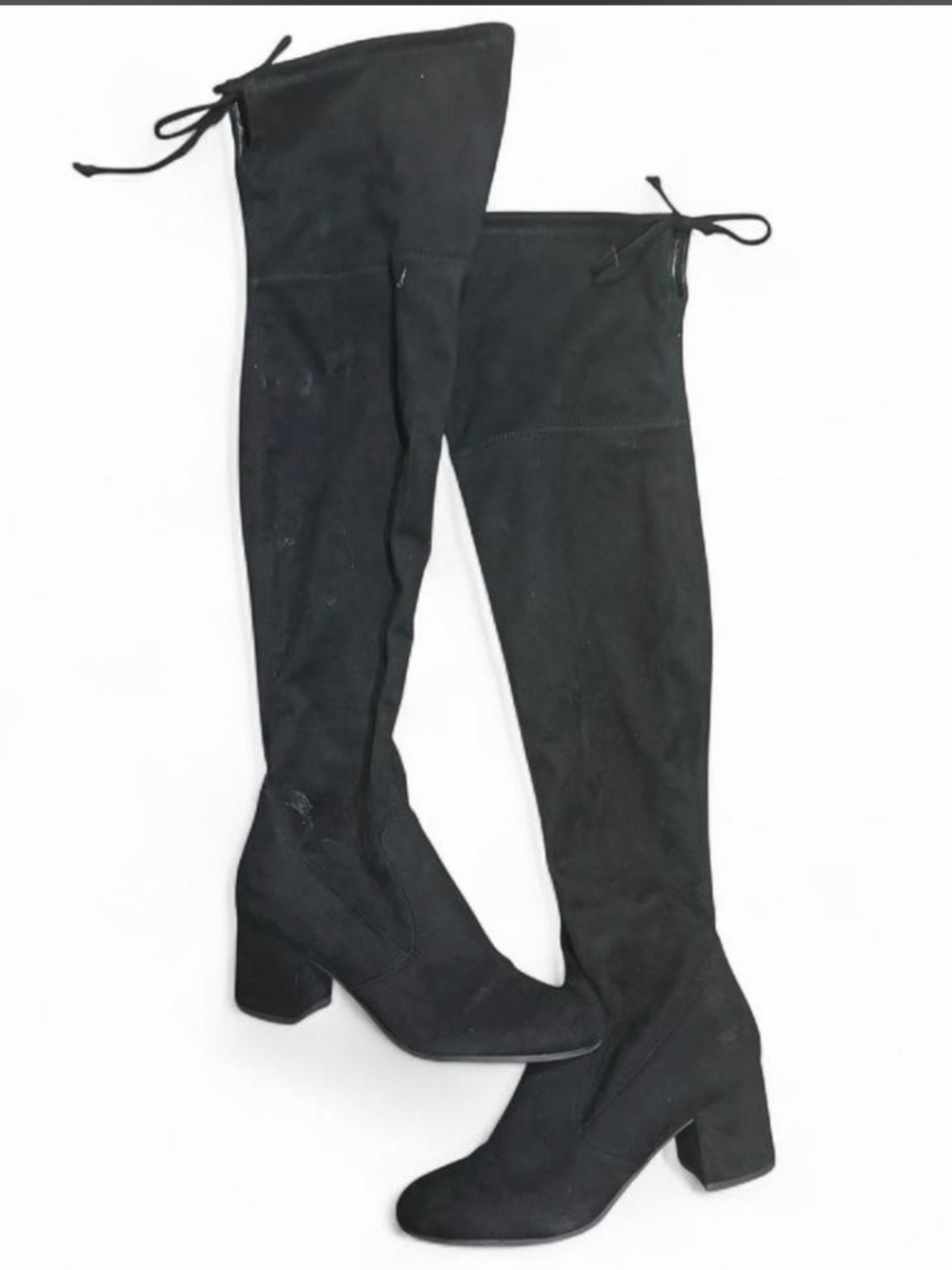 Women's Over-the-Knee Block Heel Boots - Black